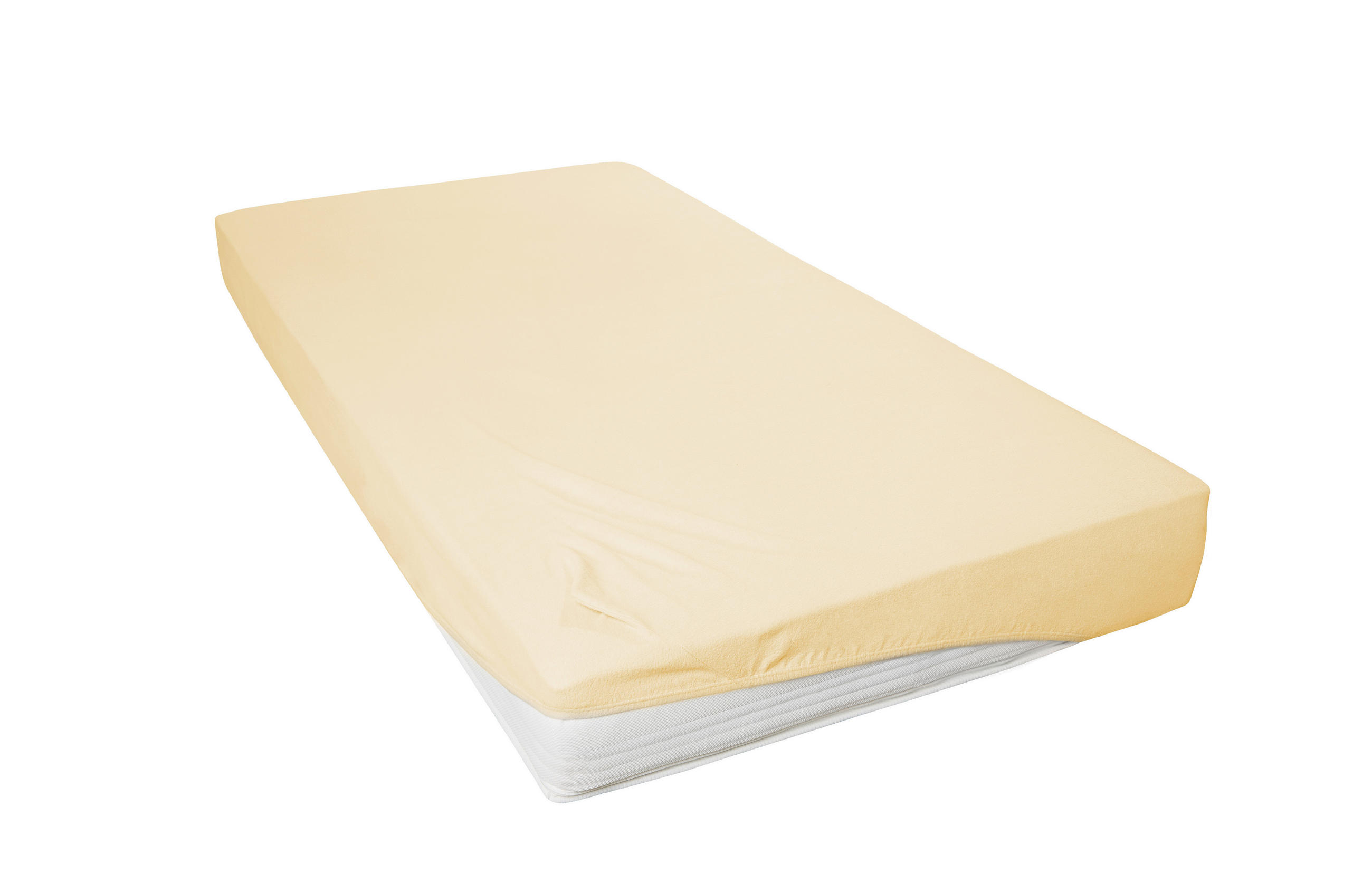 SPANNBETTTUCH Frottee  - Hellgelb, Basics, Textil (100/200cm)