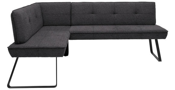 ECKBANK 157/192 cm Flachgewebe Anthrazit, Schwarz Metall   - Anthrazit/Schwarz, Design, Textil/Metall (157/192cm) - Dieter Knoll