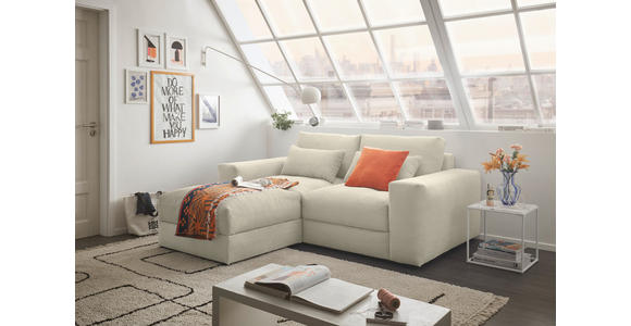BIGSOFA Cord Creme - Creme/Schwarz, KONVENTIONELL, Kunststoff/Textil (230/78/122cm) - Carryhome