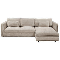 ECKSOFA in Mikrovelours Taupe  302/192 cm  - Taupe/Schwarz, KONVENTIONELL, Kunststoff/Textil (302/192cm) - MID.YOU
