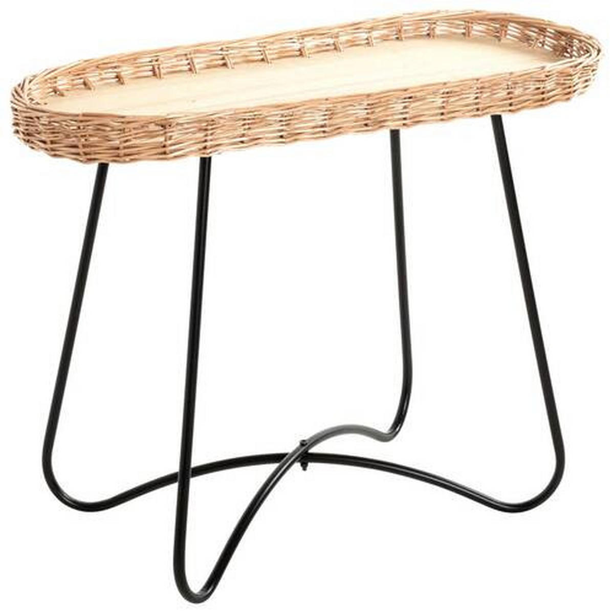 MIZICA, naravne barve, črna  - črna/naravne barve, Basics, kovina/leseni material (70/30/55cm) - MID.YOU