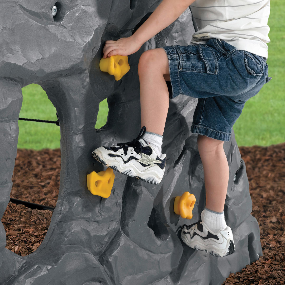 KLETTERFELS SKYWARD SUMMIT Step2  - Grau, KONVENTIONELL, Kunststoff (203,2/203,2/132,1cm) - Ambia Garden