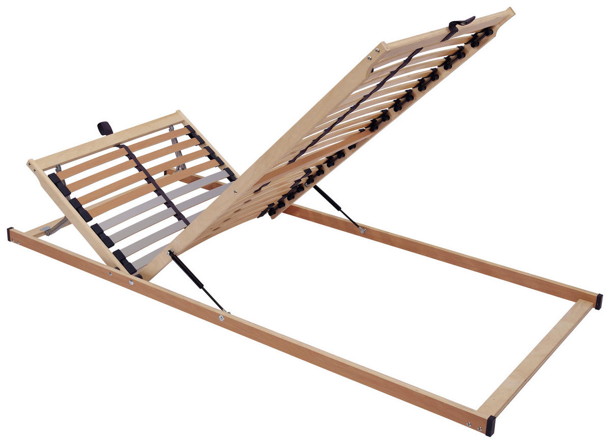 LATTENROST 90/190 cm Kopfteil, Fußteil, Mittelzone verstellbar, Buche  - Naturfarben, Basics, Holz (90/190cm) - Boxxx