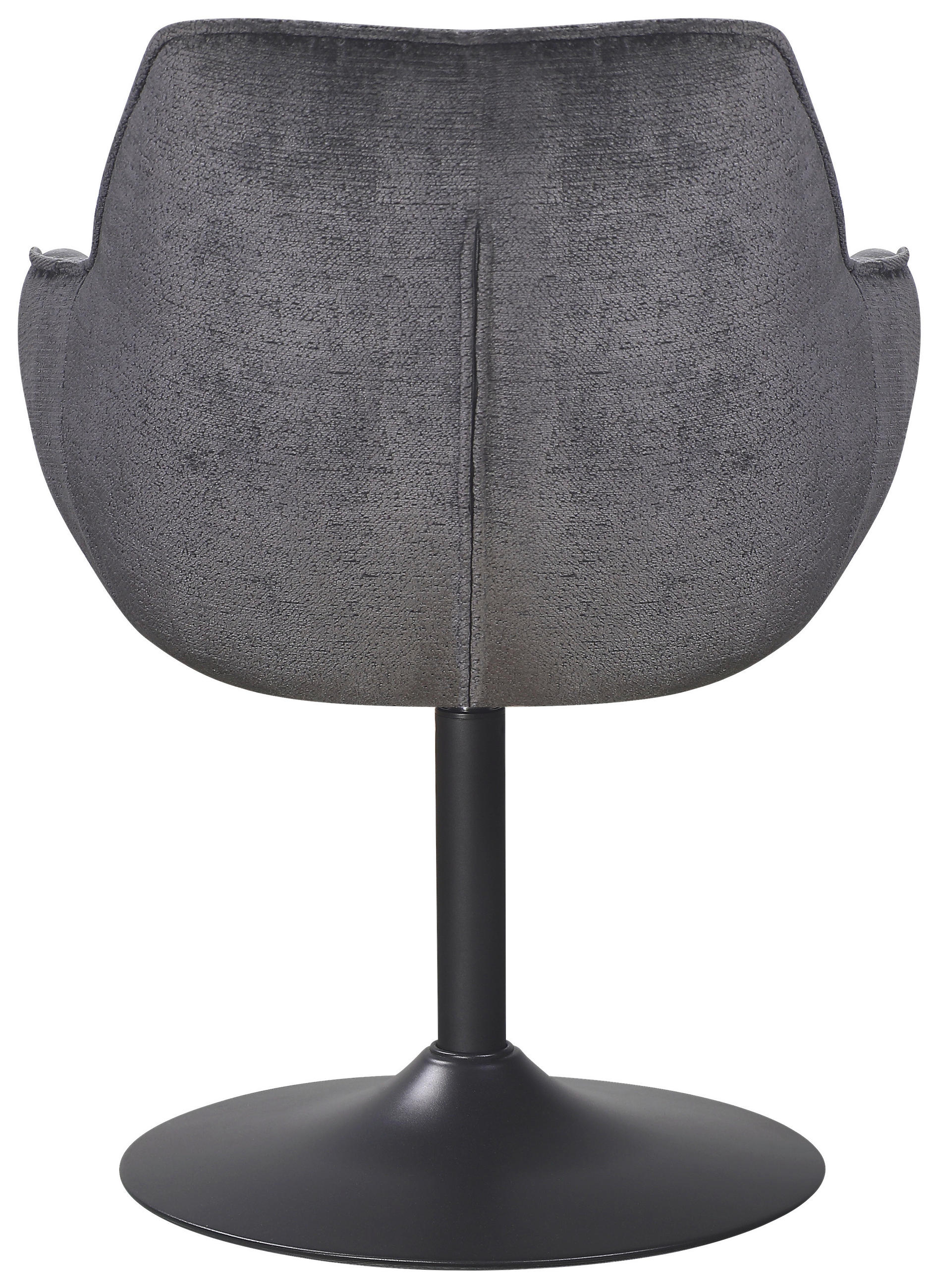 ARMLEHNSTUHL  in Eisen Chenille, Leinenoptik  - Schwarz/Grau, KONVENTIONELL, Textil/Metall (63/87/64cm) - MID.YOU