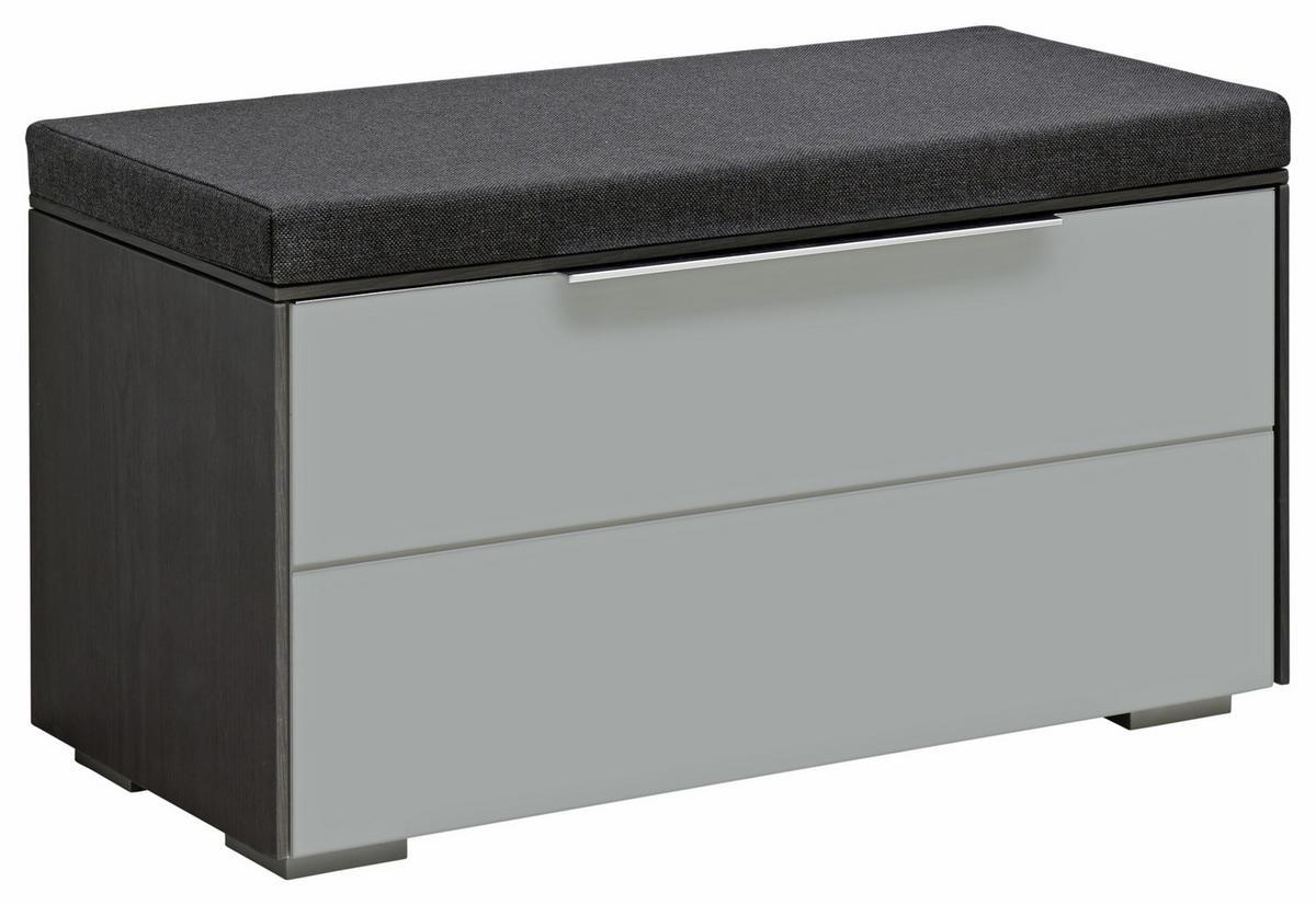 BANCĂ PENTRU HOL 80,8/38,7/37,3 cm  - gri deschis/gri închis, Design, plastic/sticlă (80,8/38,7/37,3cm) - Voleo