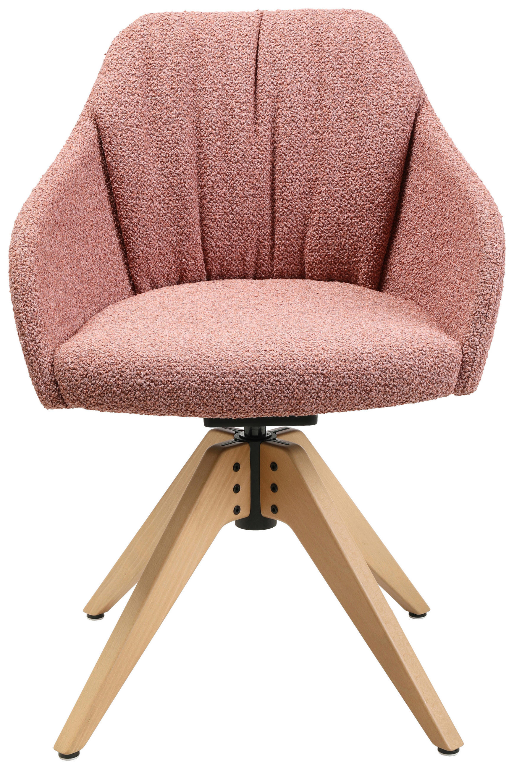 ARMLEHNSTUHL  in Flachgewebe  - Eichefarben/Rosa, Design, Holz/Textil (58/82,5-85,2/60cm) - Johann Jakob