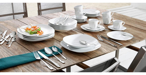 KAFFEESERVICE Square Shape 18-teilig  - Weiß, Basics, Keramik - Boxxx