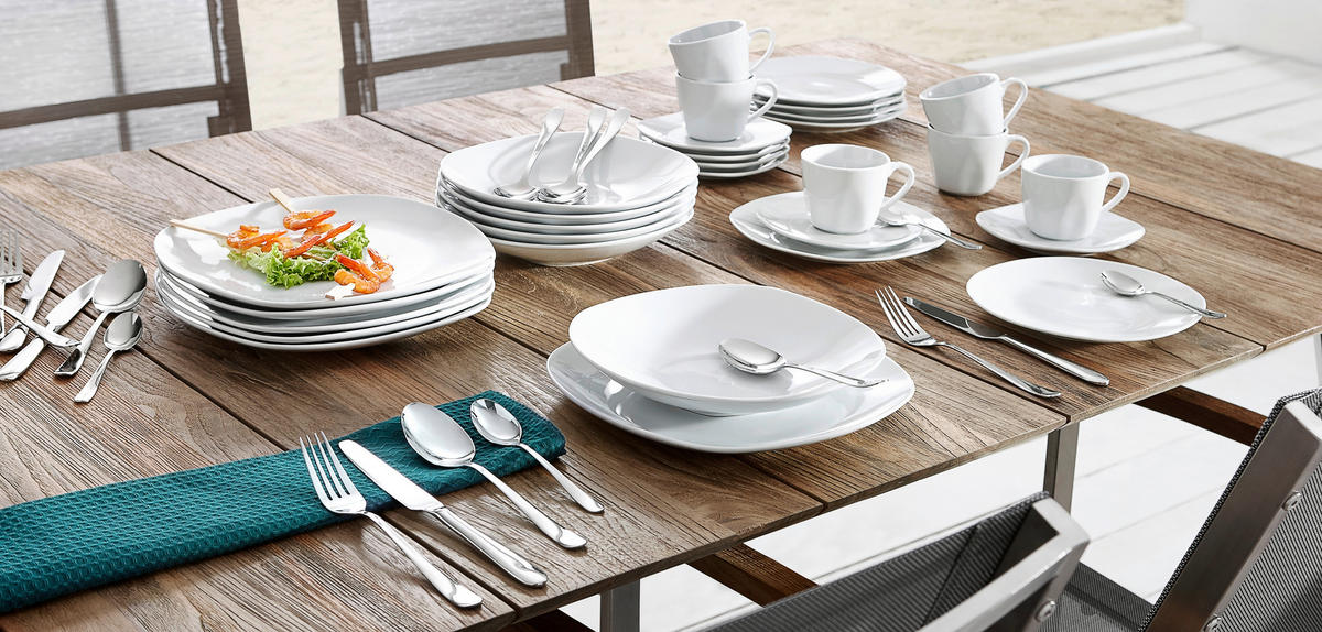 KÁVOVÁ SOUPRAVA, 18dílné, porcelán - bílá, Basics, keramika - Boxxx