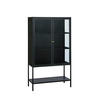 HÖG BYRÅ svart  90/160/40 cm  - svart/guldfärgad, Trend, metall/glas (90/160/40cm) - Xora