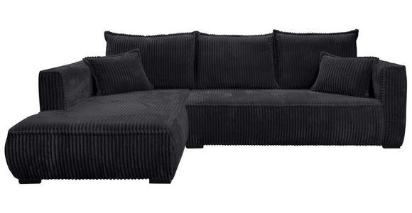 ECKSOFA  in Cord Schwarz  208/322 cm  - Schwarz, MODERN, Holz/Textil (208/322cm) - Carryhome