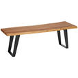 SITZBANK 140/45/40 cm  in Schwarz, Akaziefarben  - Schwarz/Akaziefarben, Trend, Holz/Metall (140/45/40cm) - Ambia Home