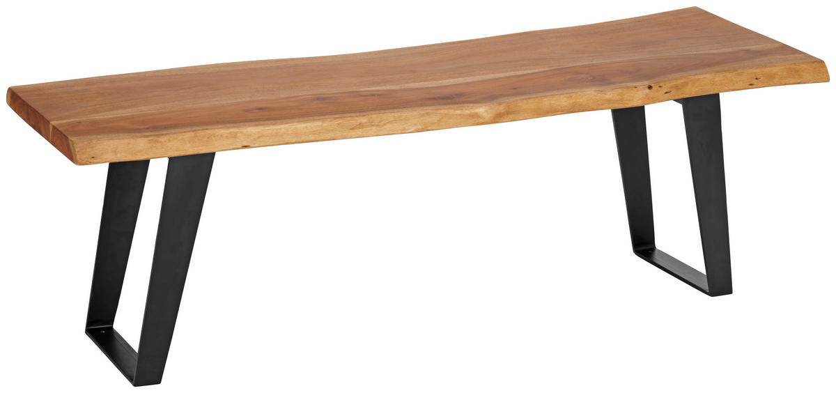 KLUPA  crna, boje bagrema  drvo, metal      - boje bagrema/crna, Trend, drvo/metal (140/45/40cm) - Ambia Home
