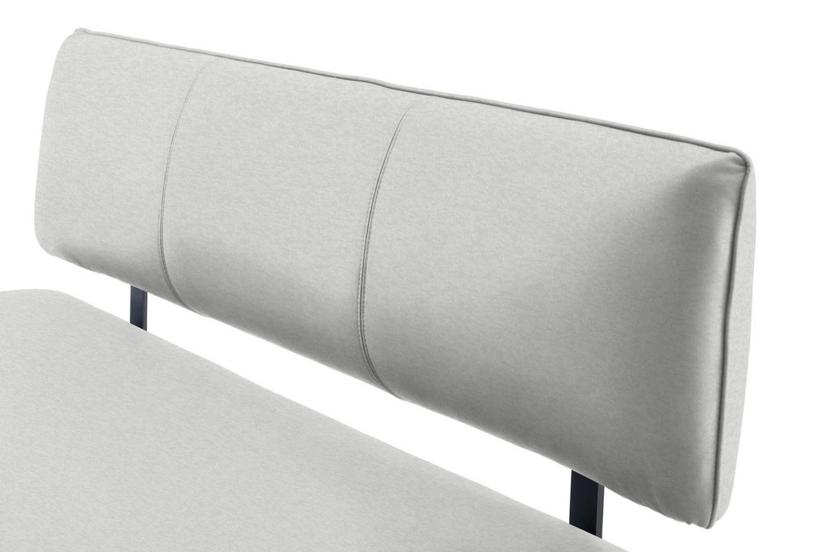 SITZBANK in Metall, Textil Creme, Schwarz  - Creme/Schwarz, Modern, Textil/Metall (140/86/60cm) - Cantus