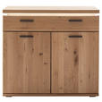 KOMMODE  in 100/91/42 cm  - Eiche Bianco/Schwarz, Natur, Holzwerkstoff/Kunststoff (100/91/42cm) - Linea Natura