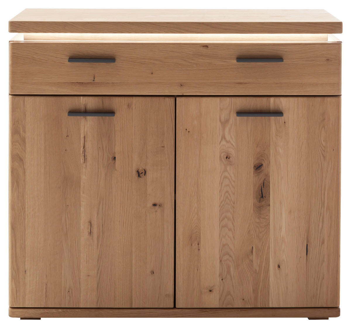 KOMMODE  in 100/91/42 cm  - Eiche Bianco/Schwarz, Natur, Holzwerkstoff/Kunststoff (100/91/42cm) - Linea Natura
