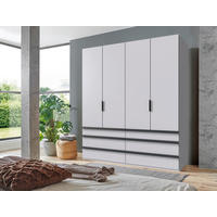 FALTTÜRENSCHRANK 200/216/58 cm 2-türig Weiß  - Schwarz/Weiß, Design, Holzwerkstoff (200/216/58cm) - Boxxx