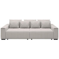 BIGSOFA in Webstoff Silberfarben  - Silberfarben/Schwarz, Design, Kunststoff/Textil (278/73-83/130cm) - Livetastic