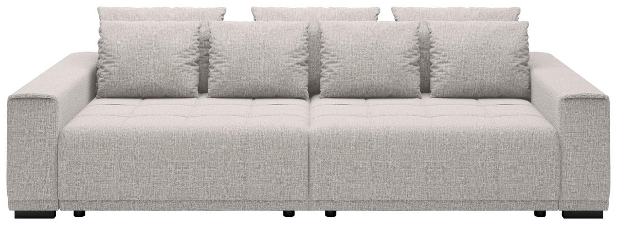 BIGSOFA in Webstoff Silberfarben  - Silberfarben/Schwarz, Design, Kunststoff/Textil (278/73-83/130cm) - Livetastic