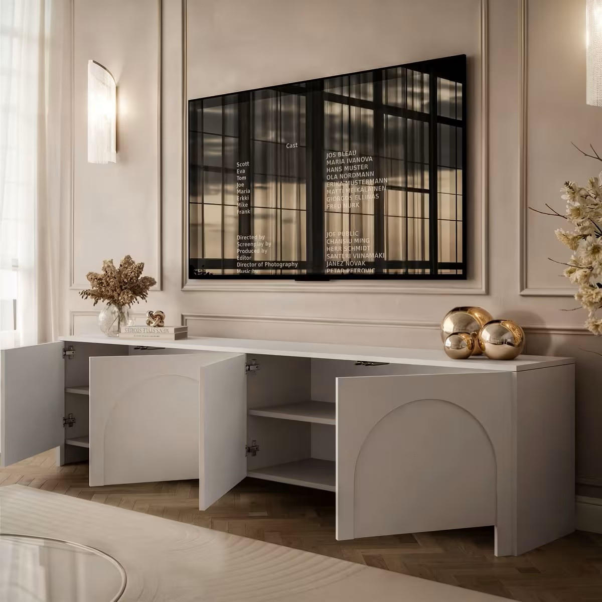 LOWBOARD Arco 203,5/51/35 cm  Typenauswahl, Beimöbel erhältlich, stehend, in verschiedenen Größen erhältlich  - Kaschmir, Design, Holzwerkstoff (203,5/51/35cm) - Boxxx