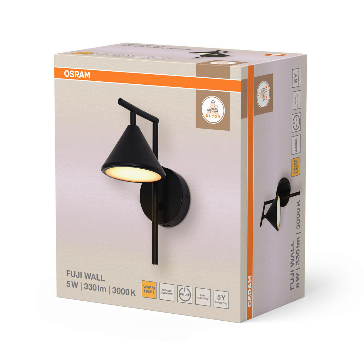 LED-WANDLEUCHTE 12/19.5/25.5 cm   - Design, Kunststoff (12/19.5/25.5cm) - Osram