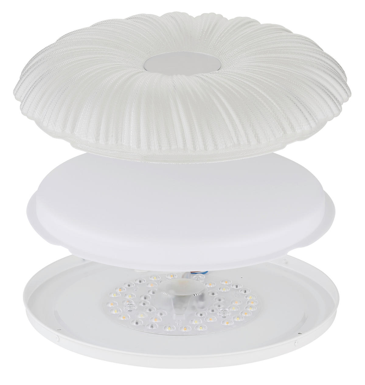 LED-DECKENLEUCHTE 38/7 cm   - Opal/Weiß, KONVENTIONELL, Kunststoff/Metall (38/7cm) - Globo