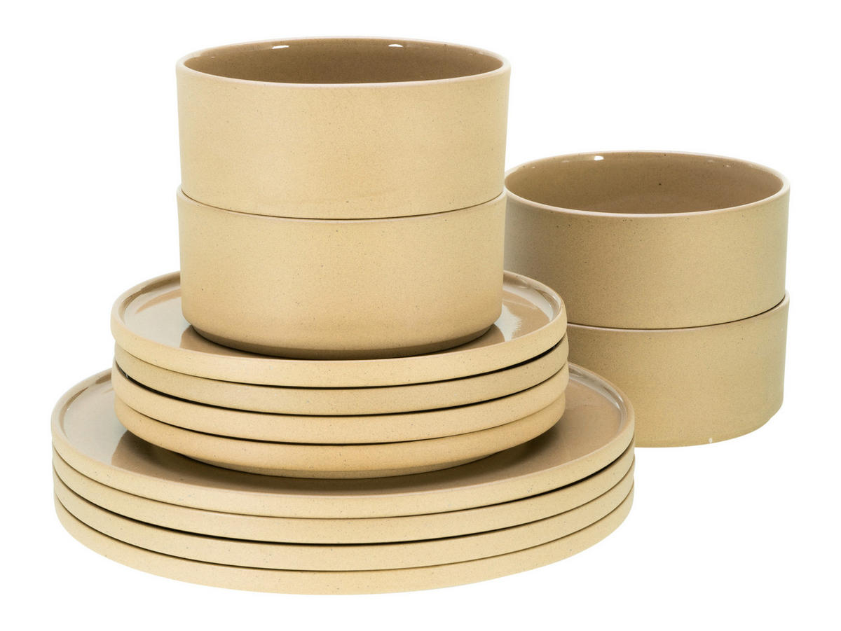 TAFELSERVICE 12-teilig  - Sandfarben, Basics, Keramik - Creatable