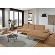 ECKSOFA in Chenille, Mikrofaser Cappuccino  - Schwarz/Cappuccino, Design, Textil/Metall (299/157cm) - Dieter Knoll