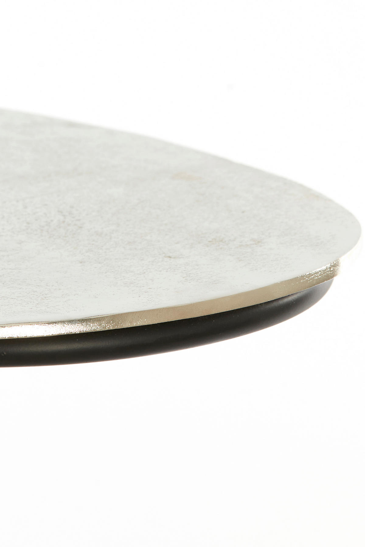 BEISTELLTISCH 42/27/53 cm MARSH Schwarz, Nickelfarben oval  - Schwarz/Nickelfarben, Trend, Metall (42/27/53cm) - Light & Living