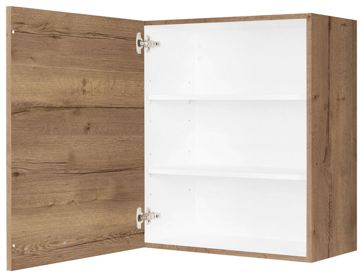 KÜCHENOBERSCHRANK 60/72/35 cm  in Eiche dunkel  - Eiche dunkel/Schwarz, MODERN, Holzwerkstoff/Metall (60/72/35cm) - Nobilia