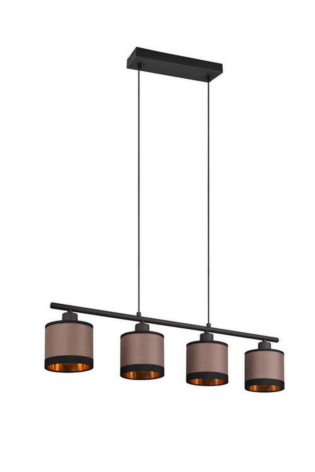 PENDELLEUCHTE Davos 75/12/150 cm   - Taupe/Goldfarben, Design, Textil/Metall (75/12/150cm)