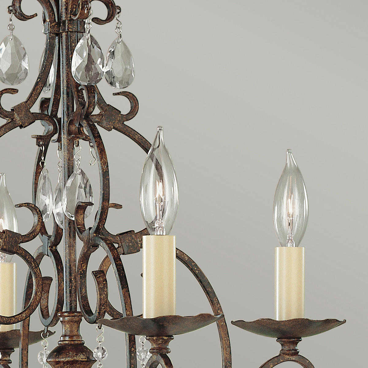 KRONLEUCHTER 42.2/51.2 cm    - Bronzefarben, Konventionell, Glas/Metall (42.2/51.2cm) - Elstead Lighting