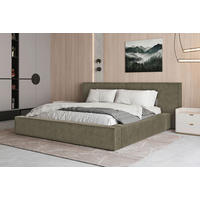 POLSTERBETT Bettkasten Olivgrün 180/200 cm  - Schwarz/Olivgrün, MODERN, Holz/Kunststoff (180/200cm) - MID.YOU