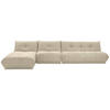 ECKSOFA in Lederlook Creme  185/390 cm  - Creme, Trend, Textil (185/390cm) - Livetastic