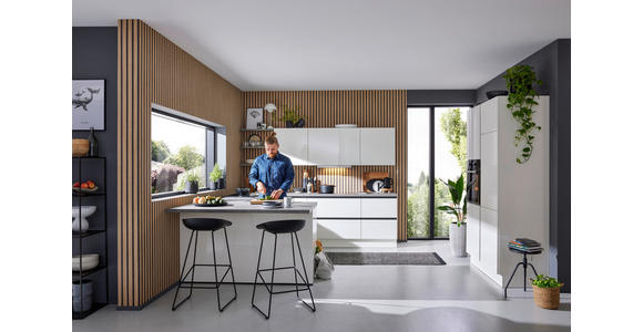 EINBAUKÜCHE   - Weiß, Design, Holzwerkstoff - Novel