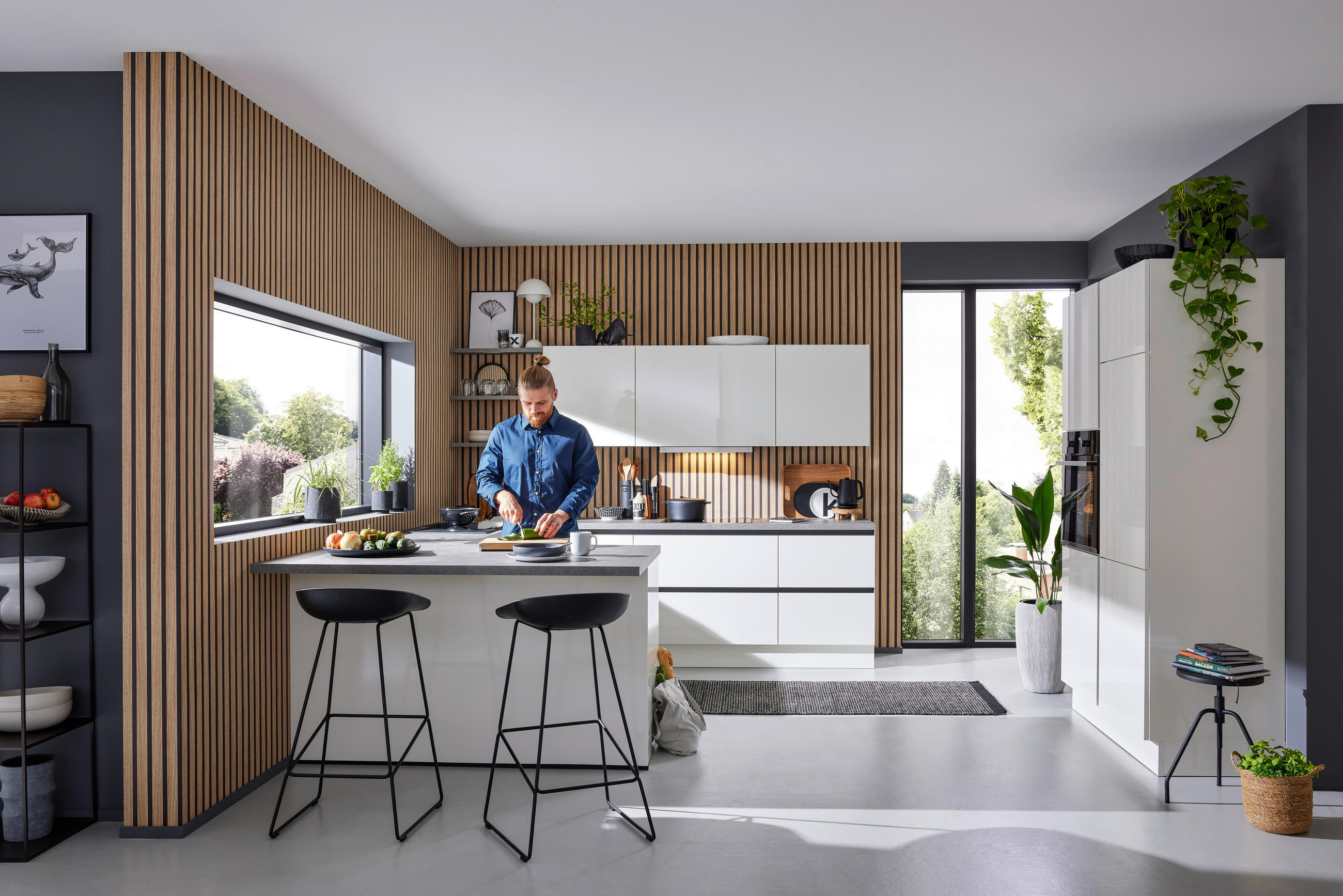 EINBAUKÜCHE ULTRA GLISS  - Weiß, Design, Holzwerkstoff - Novel