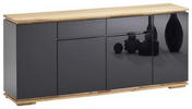 SIDEBOARD Asteiche, Eiche massiv Schwarz, Eichefarben  - Eichefarben/Schwarz, Design, Holz/Holzwerkstoff (182/81/40cm)