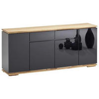SIDEBOARD Chiaro  in 182/81/40 cm  - Eichefarben/Schwarz, Design, Holz/Holzwerkstoff (182/81/40cm)