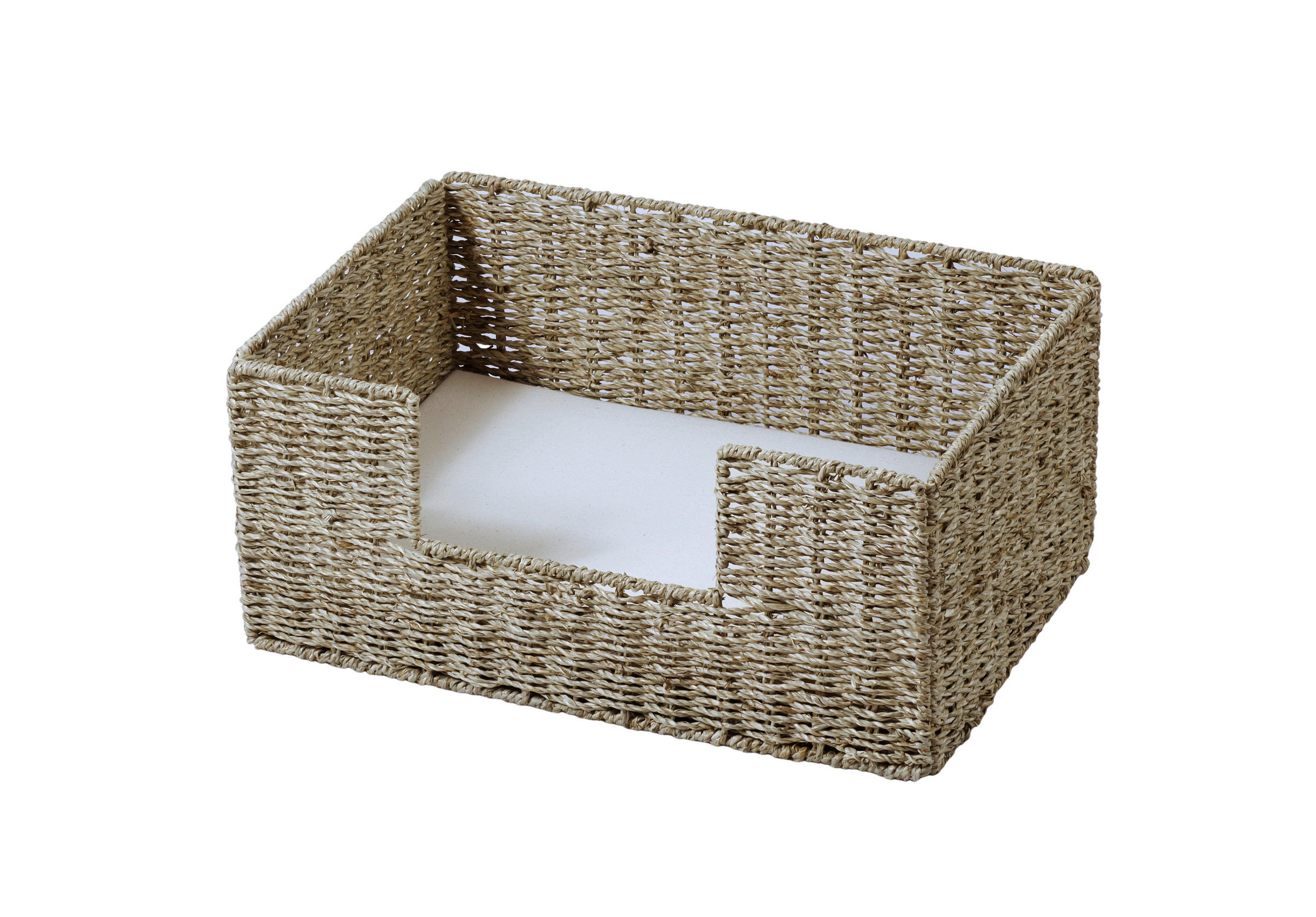 TIERKORB Seegras rechteckig - Naturfarben/Weiß, KONVENTIONELL, Naturmaterialien (44/30/20cm)