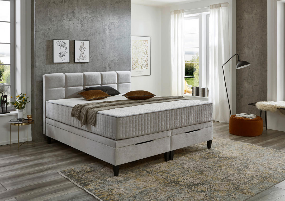 BOXBETT 180/200 cm  in Hellgrau  - Hellgrau, KONVENTIONELL, Textil (180/200cm) - Boxxx