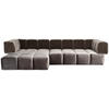 ECKSOFA in Samt, Velours Graubraun  215/310 cm  - Graubraun/Schwarz, Trend, Kunststoff/Textil (215/310cm) - Bretz