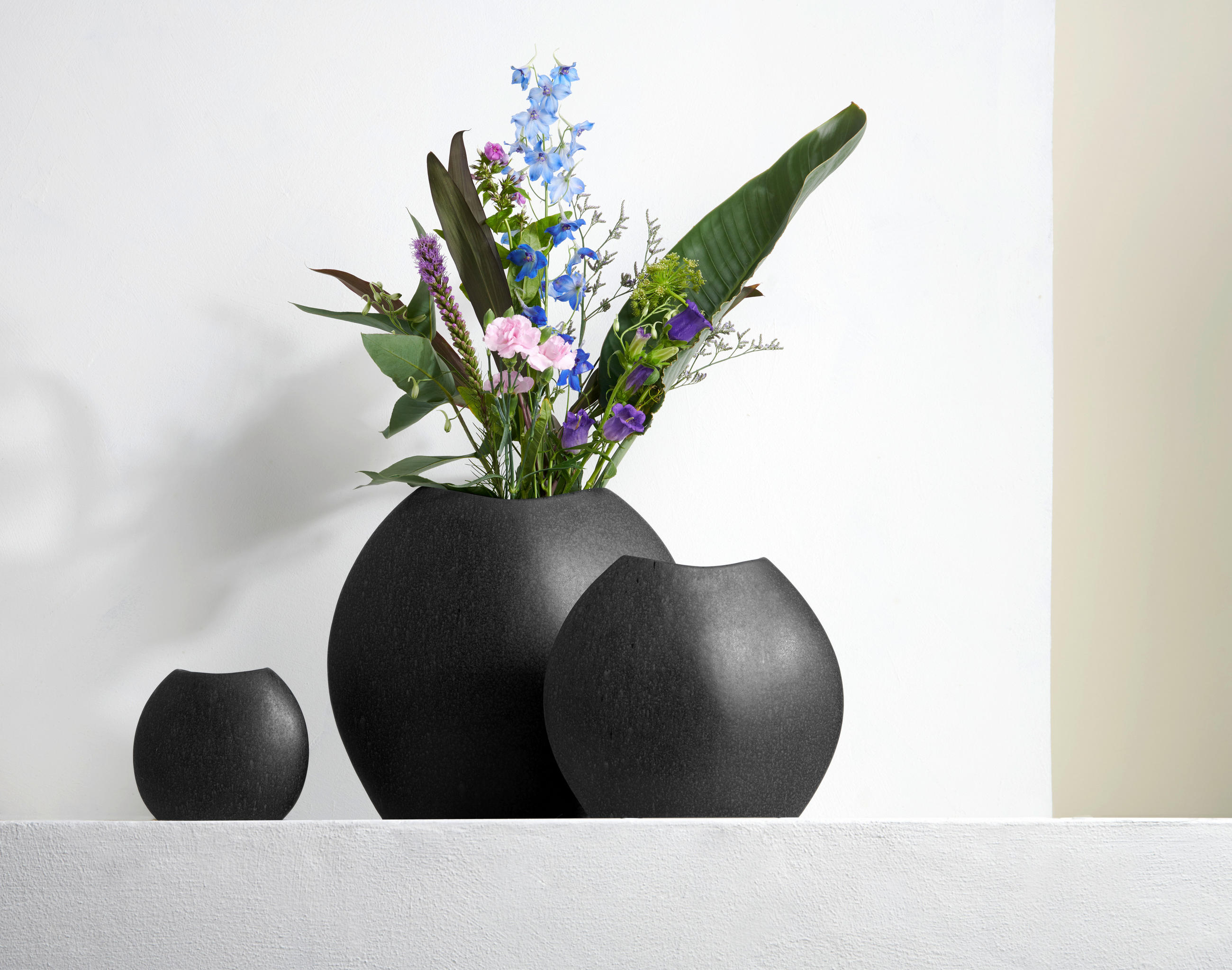 VASE Moon  - Schwarz, Basics, Keramik (16/16cm) - ASA