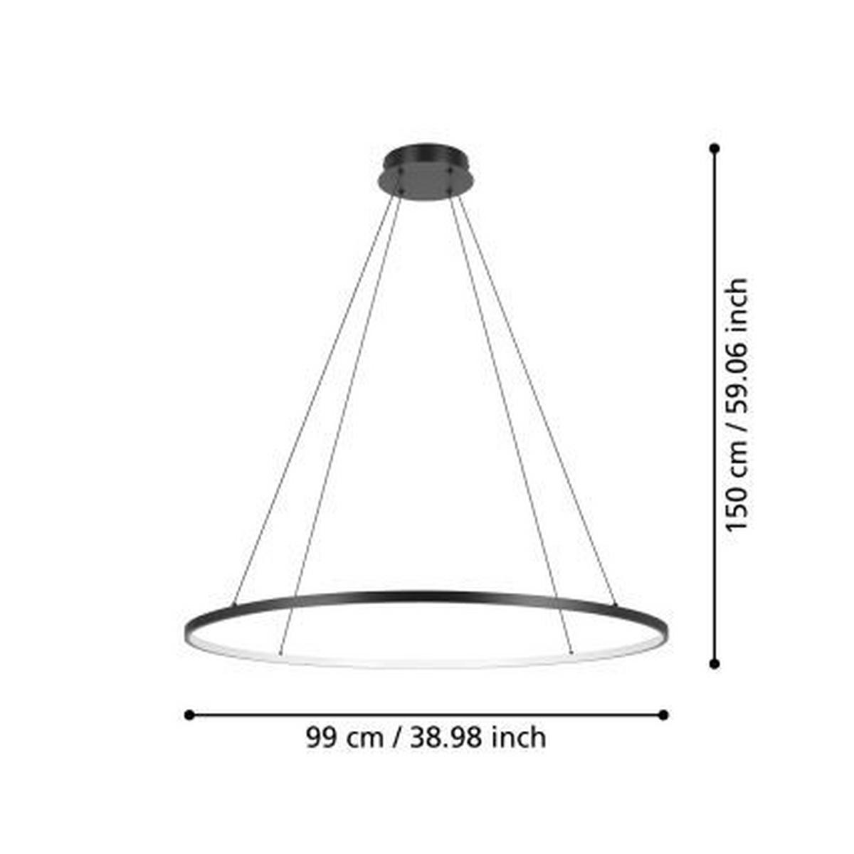LED LUSTER  99/150 cm      - bela/crna, Dizajnerski, metal/plastika (99/150cm)
