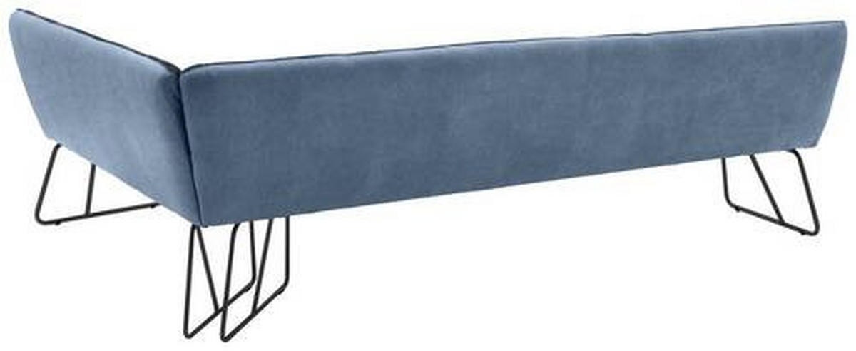 ECKBANK in Metall, Textil Blau, Schwarz, Dunkelblau  - Blau/Schwarz, Design, Textil/Metall (304/184cm) - Dieter Knoll