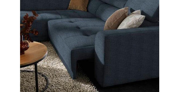 ECKSOFA in Struktur Blau 205/284 cm - Blau/Schwarz, Design, Kunststoff/Textil (205/284cm) - Xora