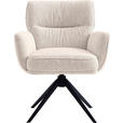 ARMLEHNSTUHL  , Stoffauswahl, Sitzfläche 360° drehbar, automatische Rückholfunktion  , Leinenoptik  ,  - Beige/Schwarz, Design, Textil/Metall (67/86/68cm) - Novel