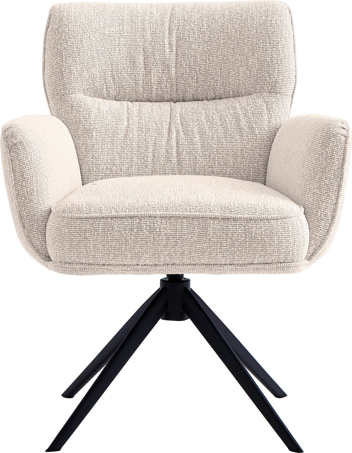 ARMLEHNSTUHL  in Eisen Leinenoptik  - Beige/Schwarz, Design, Textil/Metall (67/86/68cm) - Novel