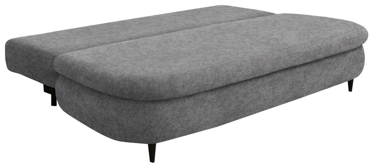 SCHLAFSOFA in Velours Grau  - Schwarz/Grau, Design, Holz/Textil (213/89/105cm) - Novel