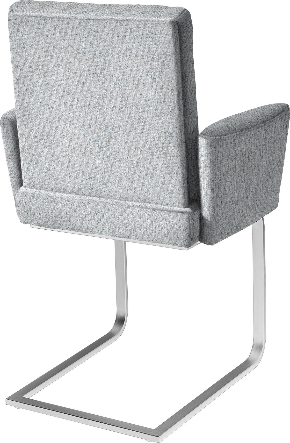 ARMLEHNSTUHL  in Stahl Chenille  - Chromfarben/Hellgrau, Design, Textil/Metall (56/92/60cm) - Dieter Knoll