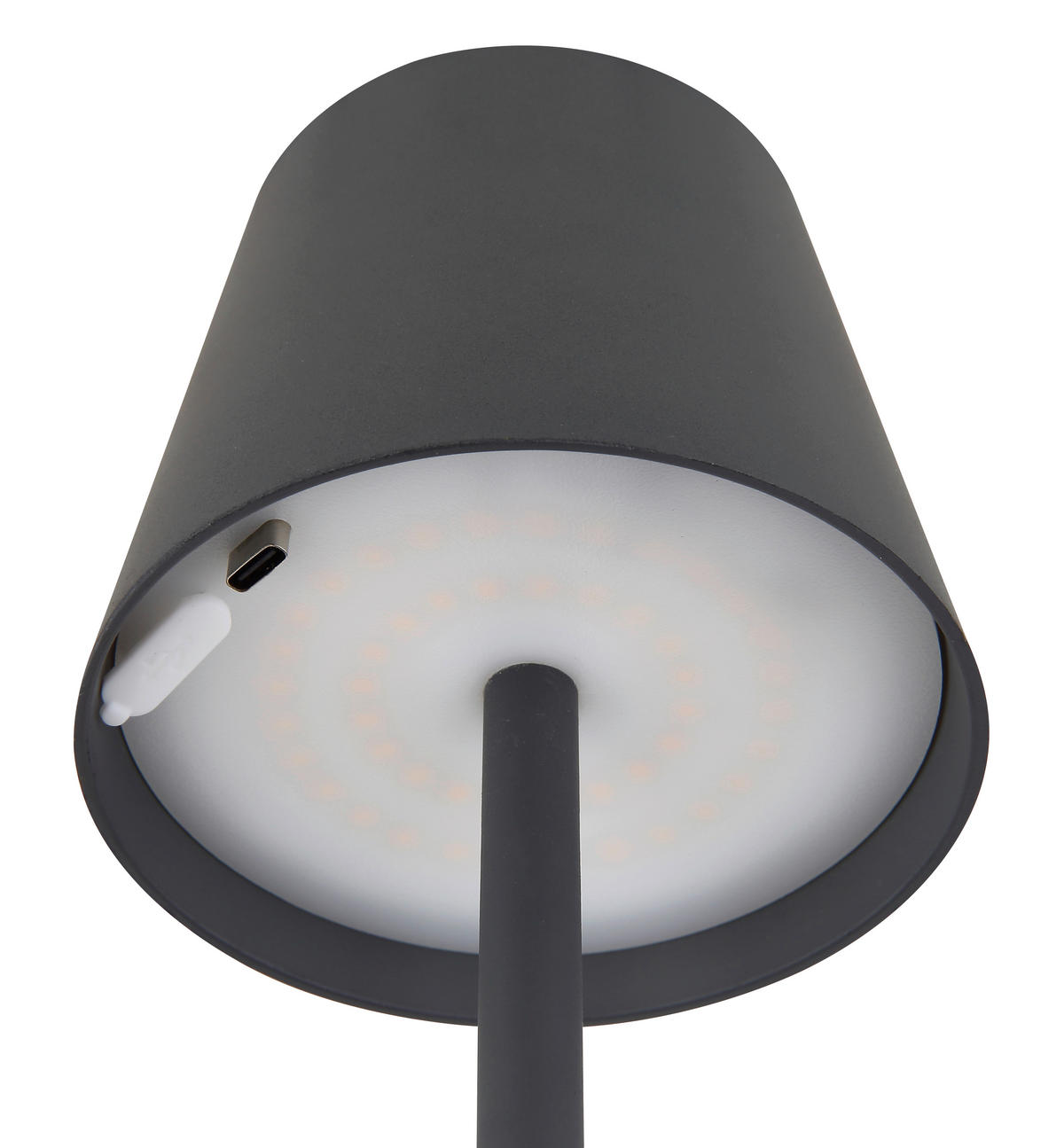 Tischleuchte 10,6/36 cm  - Opal/Schwarz, Kunststoff/Metall (10,6/36cm) - Globo