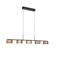 LED-PENDELLEUCHTE 117/15/220 cm  - Schwarz, Design, Glas/Kunststoff (117/15/220cm) - Paul Neuhaus